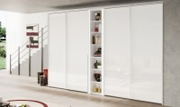 Bloom - armoires portes coulissantes verre laqué blanc